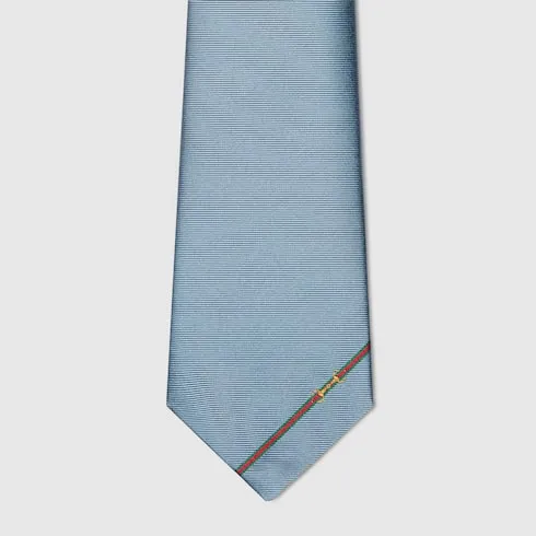 Silk Tie With Horsebit Jacquard