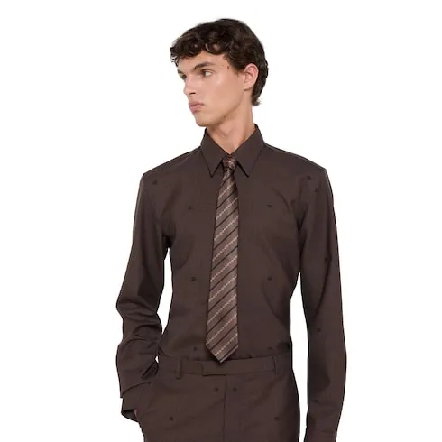 Diagonal Horsebit Silk Jacquard Tie