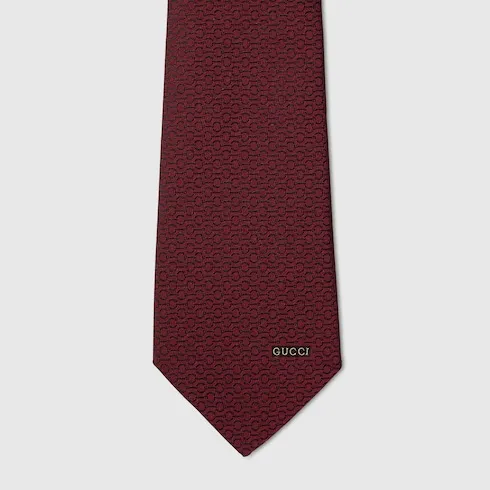 Horsebit Silk Jacquard Tie