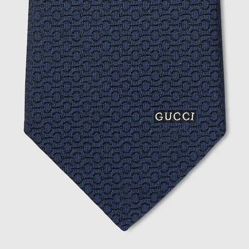 Horsebit Silk Jacquard Tie