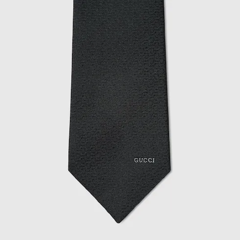 Horsebit Silk Jacquard Tie