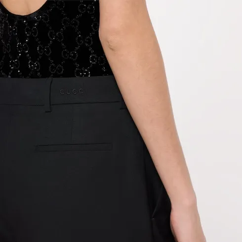 Light Wool Trousers With Embroidery