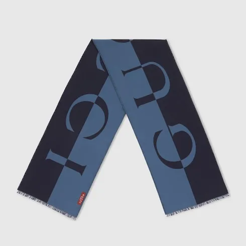 Wool Scarf With Gucci Logo