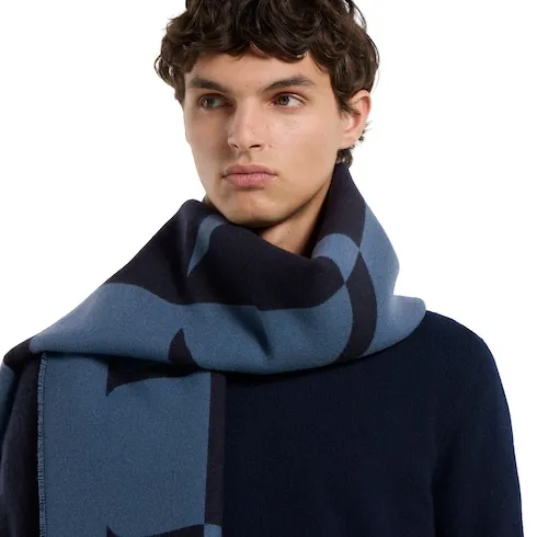 Wool Scarf With Gucci Logo