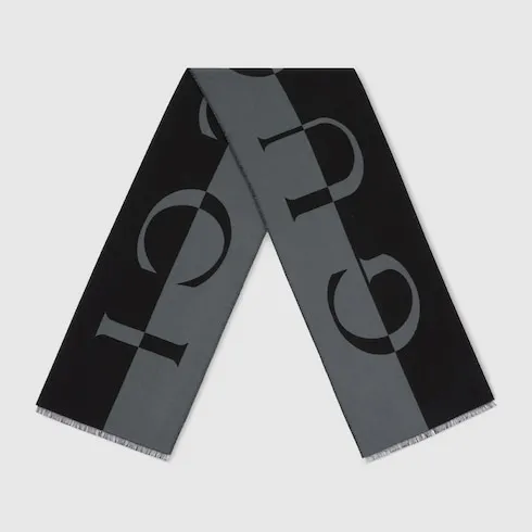 Wool Scarf With Gucci Logo