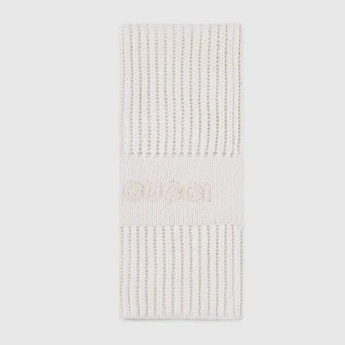 Wool Cashmere Scarf With Embroidery