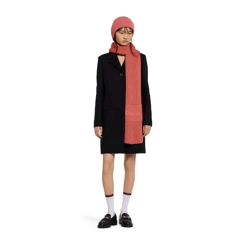 Wool Cashmere Scarf With Embroidery