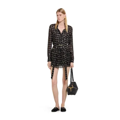 Horsebit Silk Coupé Dress