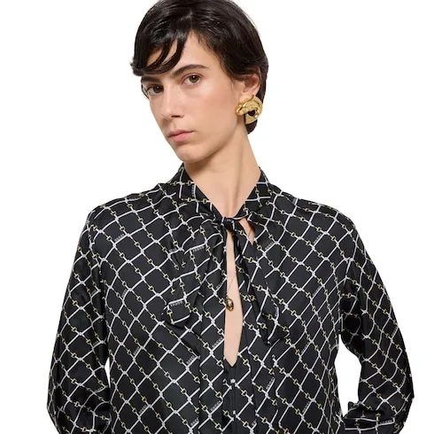 Printed Silk Twill Dress