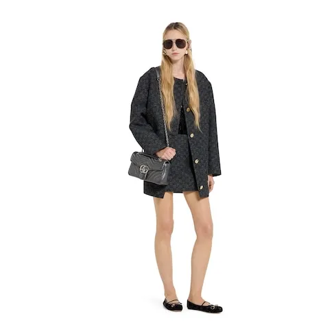 Gg Boutonné Wool Tweed Skirt