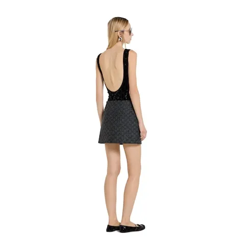 Gg Boutonné Wool Tweed Skirt