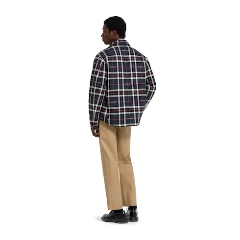 Tartan Cotton Jacquard Padded Shirt