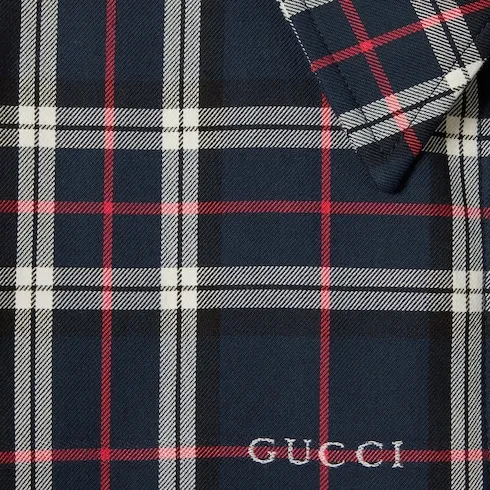 Tartan Cotton Jacquard Padded Shirt