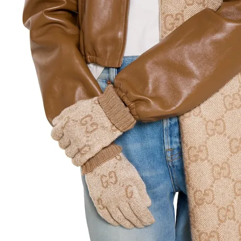 Gg Cashmere Lamé Gloves