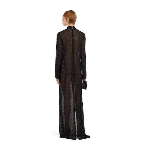 Embroidered Light Silk Georgette Dress