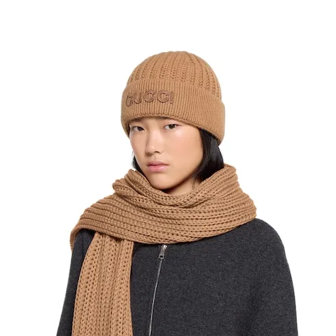 Wool Cashmere Hat With Embroidery