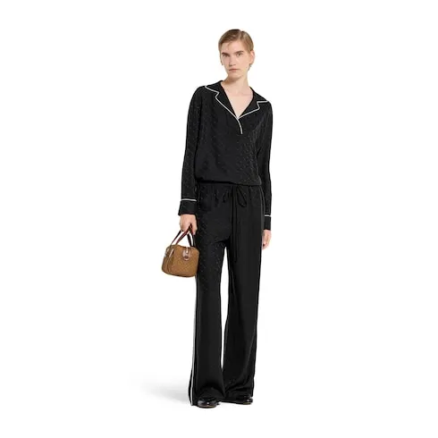 Horsebit Silk Jacquard Trousers