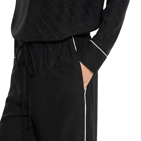 Horsebit Silk Jacquard Trousers