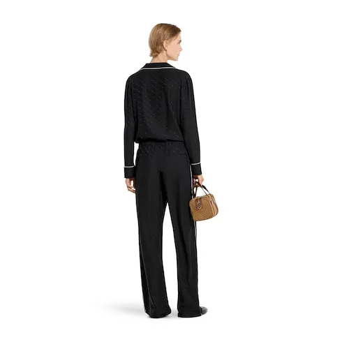 Horsebit Silk Jacquard Trousers
