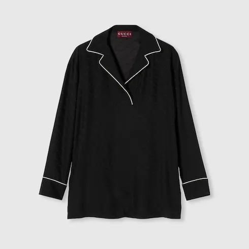 Horsebit Silk Jacquard T-Shirt