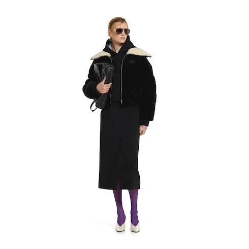 Wool CrÊPe Skirt With Gucci Detail