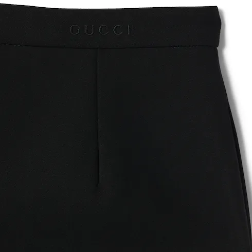 Wool CrÊPe Skirt With Gucci Detail