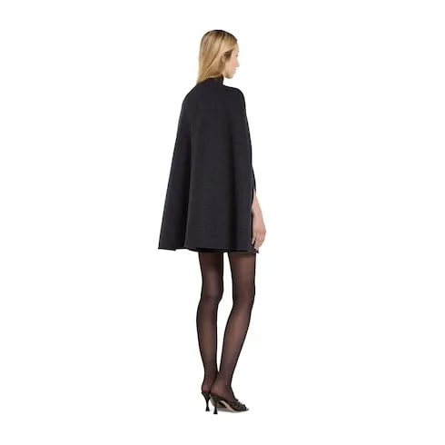Silk Wool Cape With Horsebit