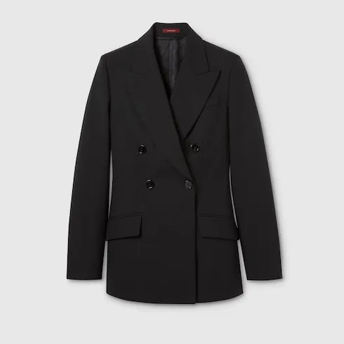 Double-Breasted Light Wool Jacket