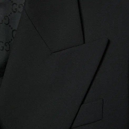Double-Breasted Light Wool Jacket