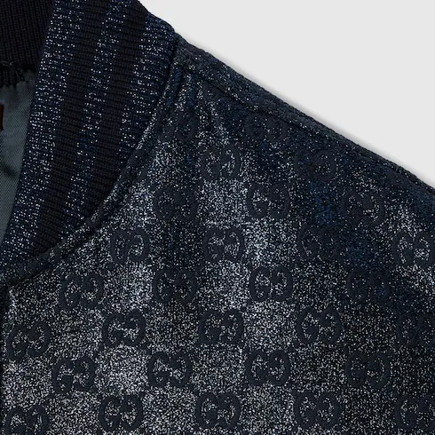 Gg Canvas Lamé Padded Zip Jacket