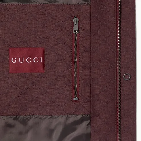 Gg Canvas Padded Jacket With Crystals