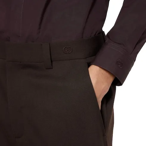 Wool Grain De Poudre Trousers