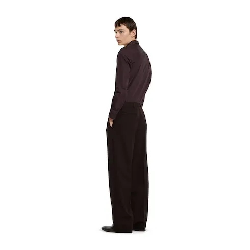 Wool Grain De Poudre Trousers
