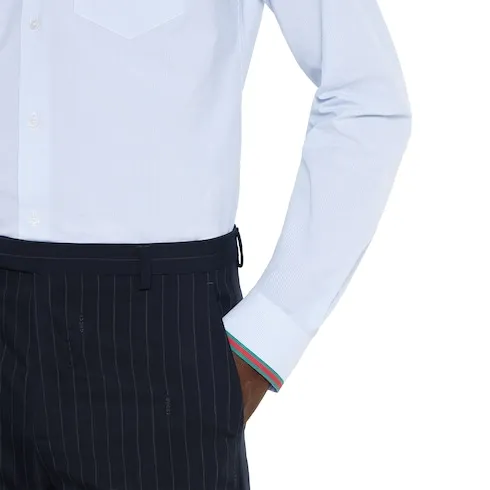 Striped Cotton Shirt With Web