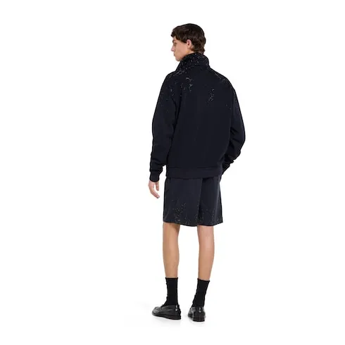 Technical Jersey Zip Jacket With Crystals