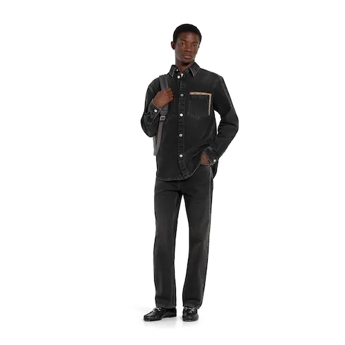 Washed Cotton Denim Trousers