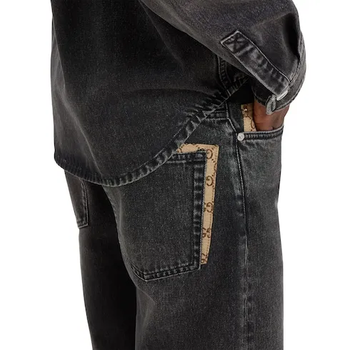 Washed Cotton Denim Trousers