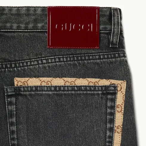 Washed Cotton Denim Trousers