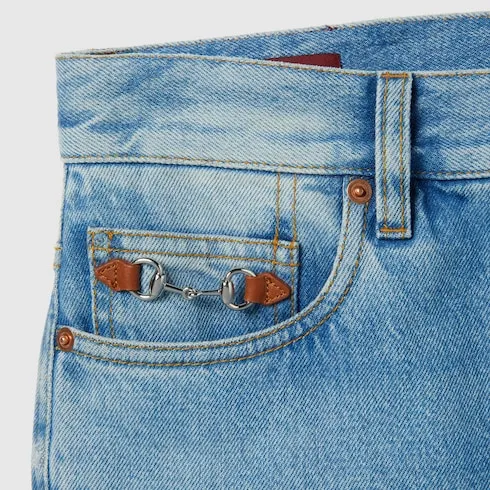 Flared Cotton Denim Trousers