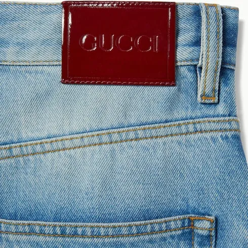 Flared Cotton Denim Trousers