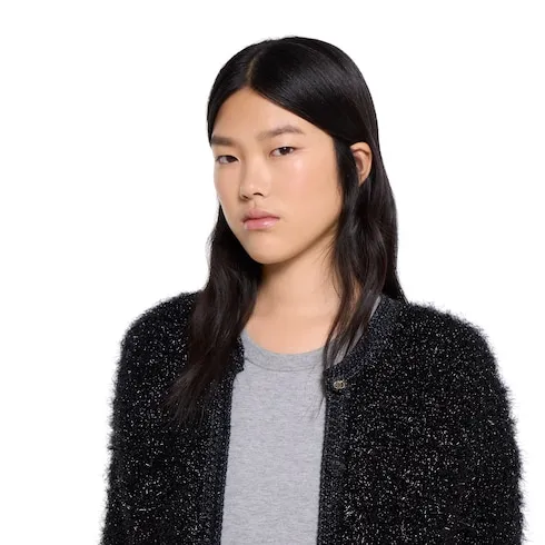 Shiny Chunky Wool Cardigan