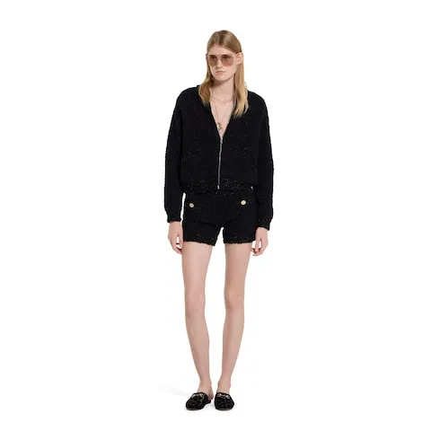 Wool Lamé Bouclé Zip Jacket
