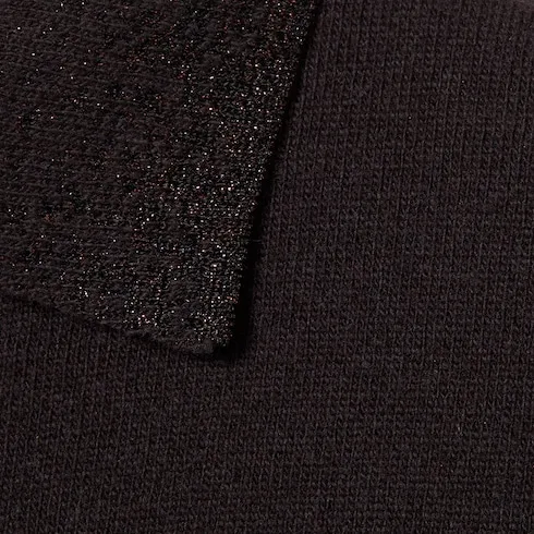 Knit Wool Lurex Polo Shirt With Embroidery