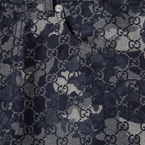Gg Jacquard Denim Pant