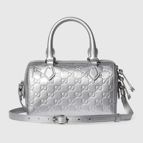 Gg Emblem Small Boston Bag