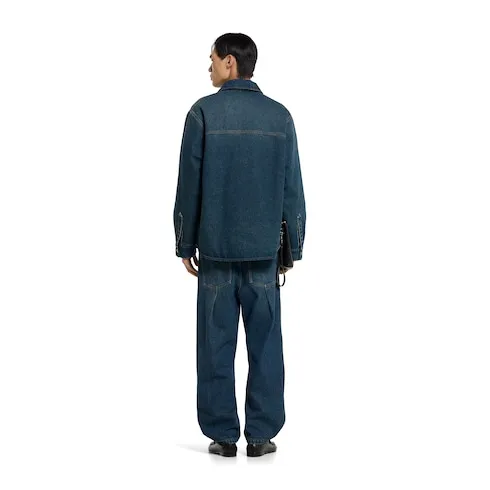 Reversible Padded Denim And Nylon Shirt