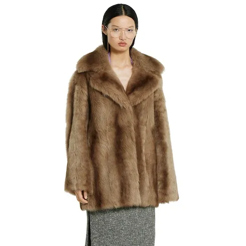 Degradé Soft Shearling Peacoat