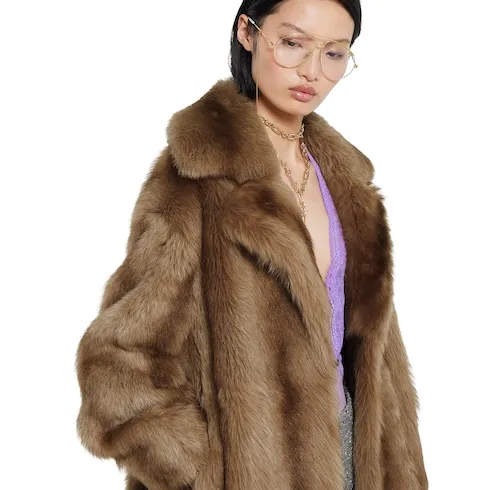 Degradé Soft Shearling Peacoat