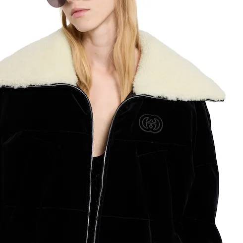 Cotton Velvet Puffer Bomber