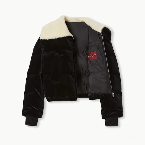 Cotton Velvet Puffer Bomber